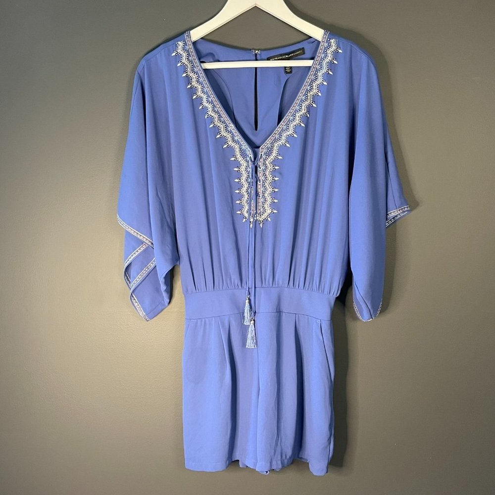 White House Black Market Kimono Sleeve Embroidered Romper Size 2
